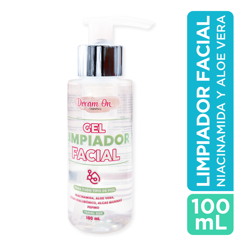 Jabon Facial en Gel con Niacinamida 100mL Dream On Cosmetics DRM07 -Travel Size