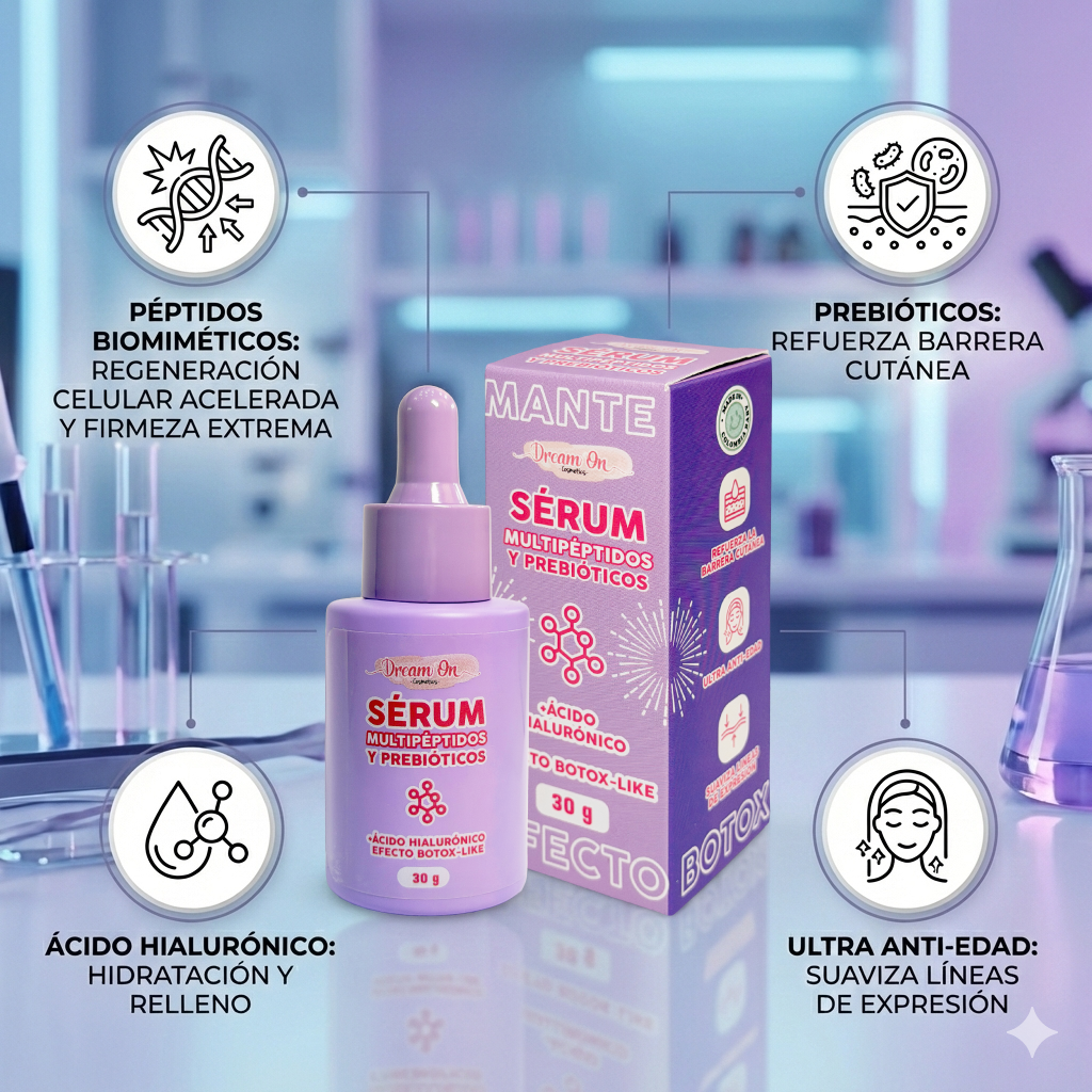 Serum Facial Antiedad Multi Peptidos 30mL - Dream On Cosmetics DRM65