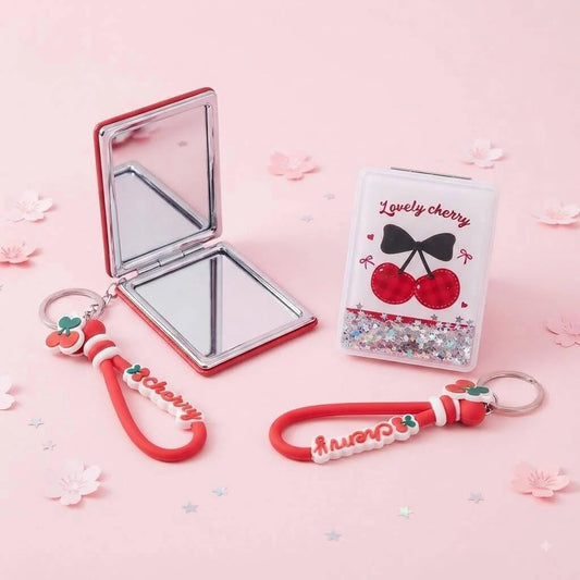 Espejo Portatil Doble Aumento Con Llavero Cherry