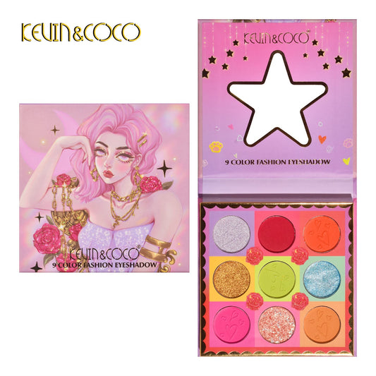 Paleta de Sombras x9 Tonos Con Espejo Kevin Y Coco KC231057