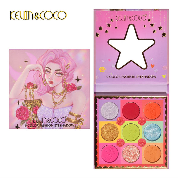 Paleta de Sombras x9 Tonos Con Espejo Kevin Y Coco KC231057