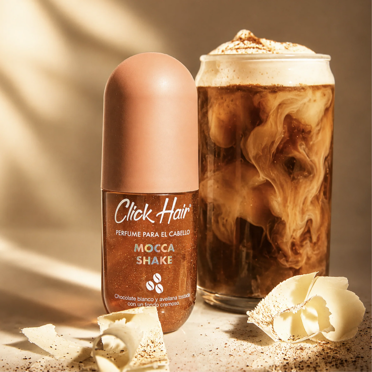 Perfume Capilar Con Glitter Mocca Shake  100ml Click Hair