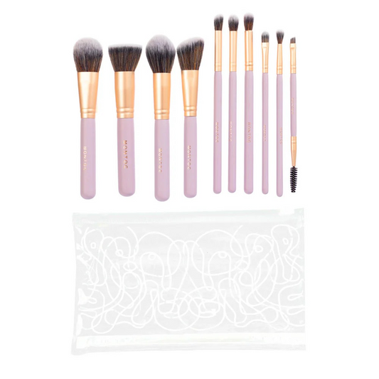 Kit de Brochas Singolare X10 Pofesional Pelo Torai -Ken LP654 Palo Rosa