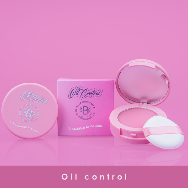 Polvo Matificador Con Espejo y Borla Oil Control Bloomshell BLQG934