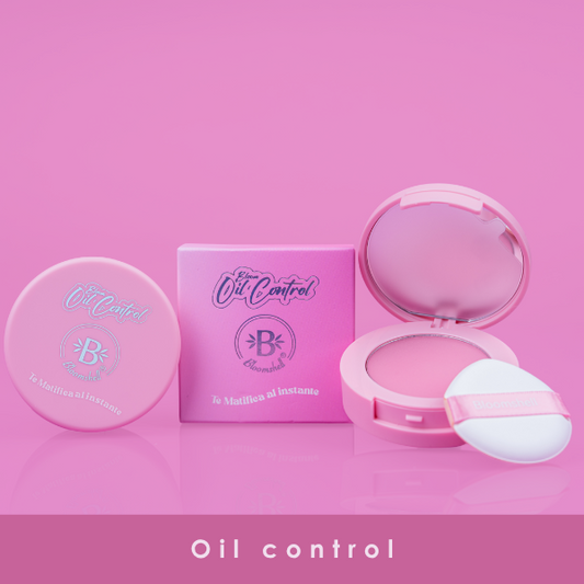 Polvo Matificador Con Espejo y Borla Oil Control Bloomshell BLQG934