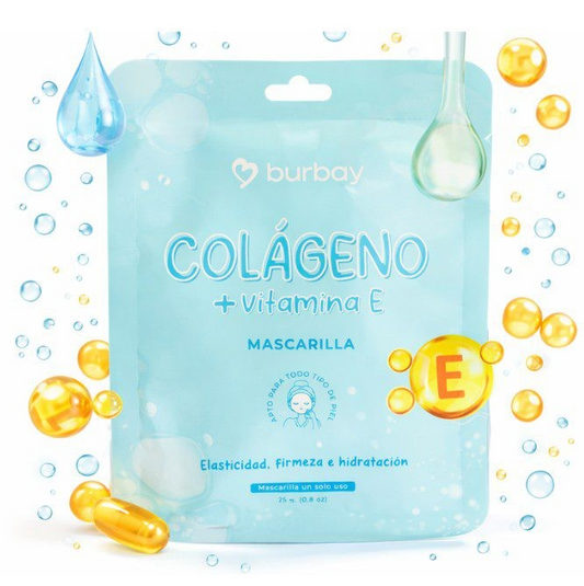 Mascarilla En Velo Facial Colágeno + Vitamina E Firmeza/Elasticidad Burbay