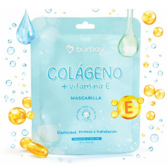 Mascarilla En Velo Facial Colágeno + Vitamina E Firmeza/Elasticidad Burbay