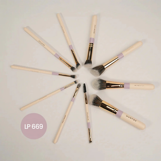 Kit De Brochas Fluffy  X10 Profesional Montoc LP669 - Beige