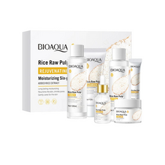 Kit Arroz Bioaqua: Jabón, Tónico, Serum, Crema, Locion, Contorno ojos