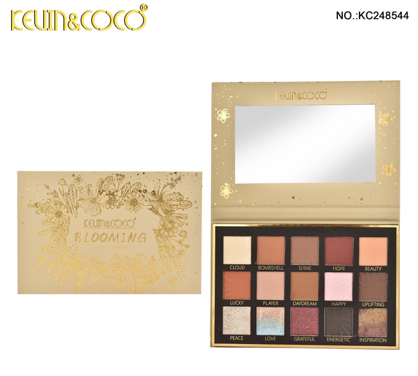 Paleta de Sombras Blooming X15 Tonos Y Espejo Kevin & Coco