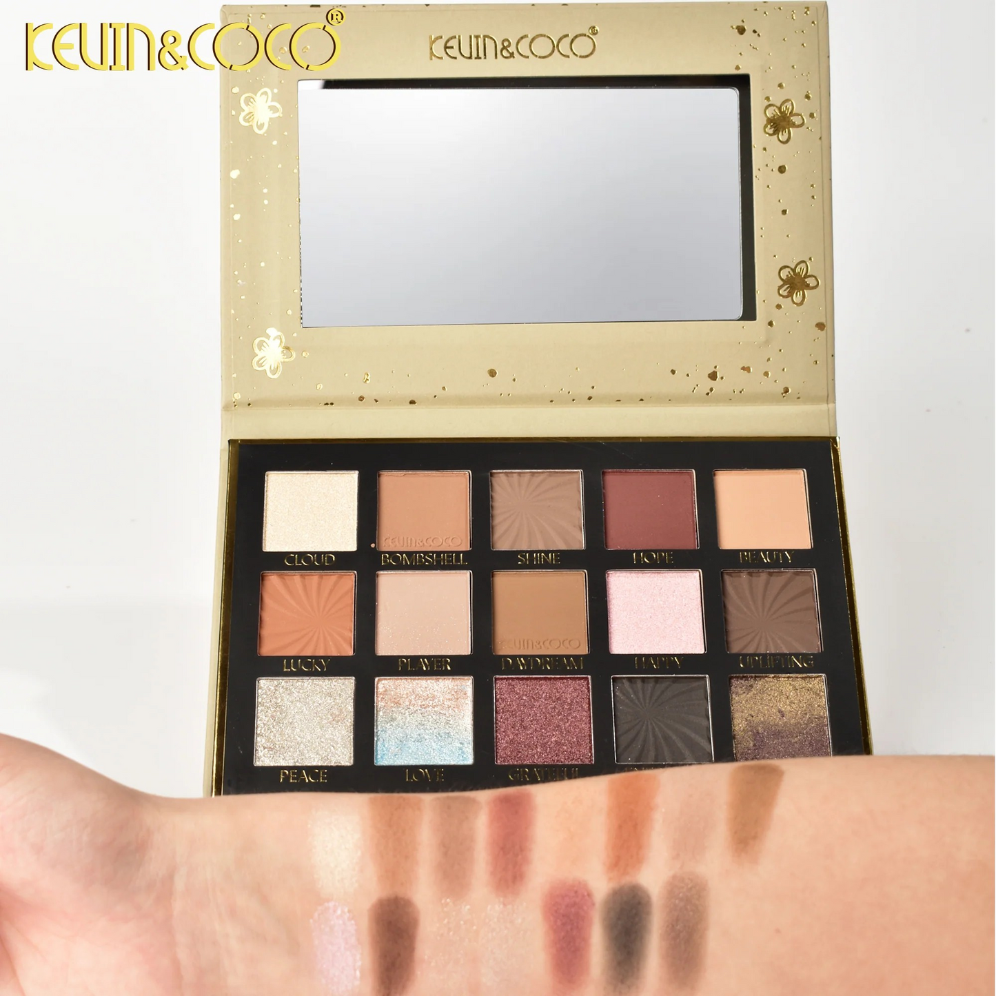 Paleta de Sombras Blooming X15 Tonos Y Espejo Kevin & Coco