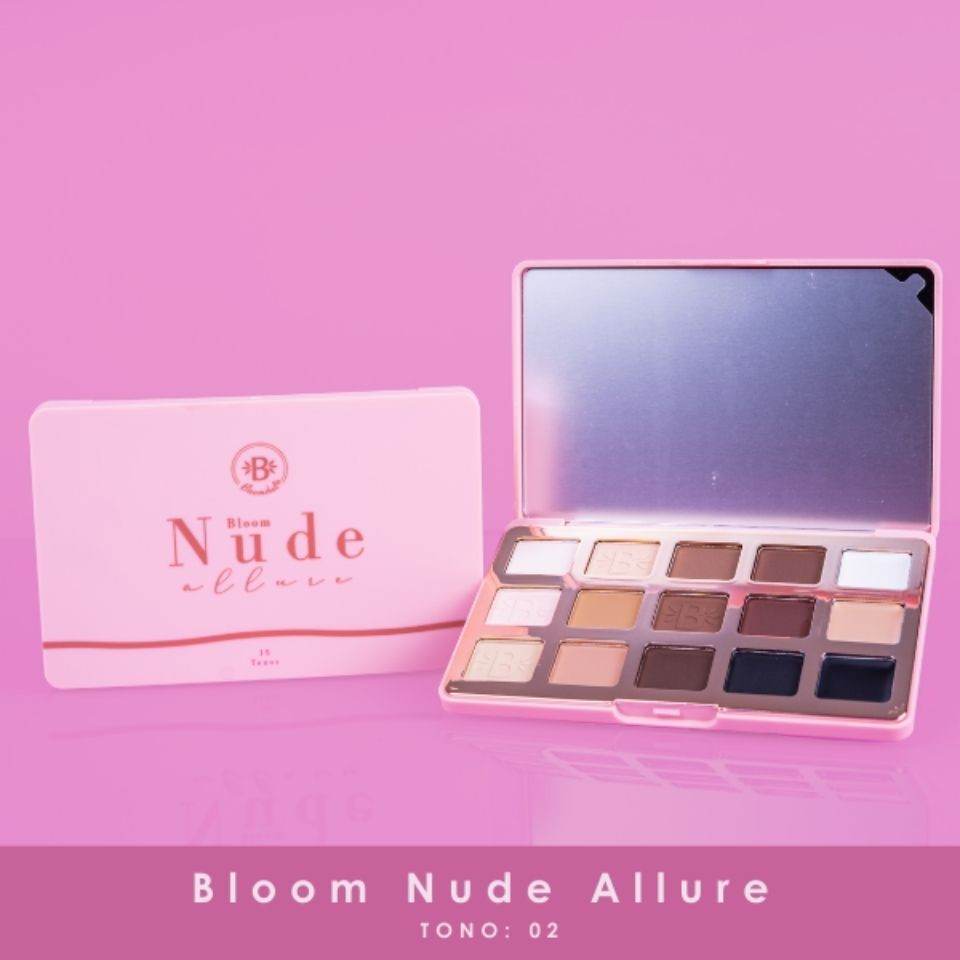 Paleta De Sombras Nude 12 Tonos + 3 Tonos Cremosos Bloomshell BL-SP4135 T02
