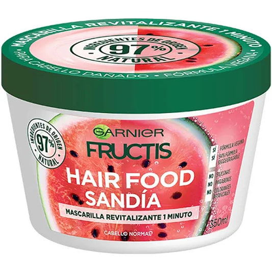 Mascarilla para cabello Opaco Hairfood Sandía Revitalizante Garnier 350 ML