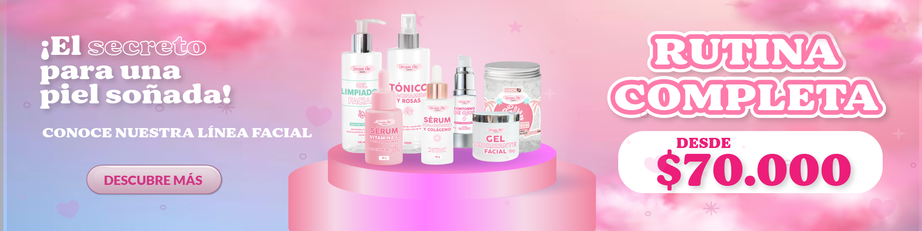 Productos de maquillaje y skincare Dream On Cosmetics
