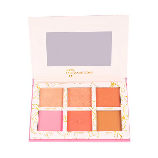 Paleta de Rostro Grace: Contornos, Rubores E Iluminadores Miis Cosmetics PRG01