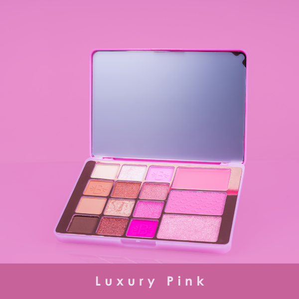 Paleta de Sombras Luxury 12 Tonos + Rubores e Iluminador Bloomshell BL-S143